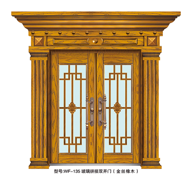 WF-135玻璃拼接双开门（金丝橡木）