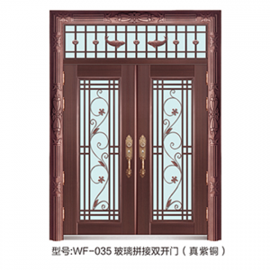 WF-035玻璃拼接双开门（真紫铜）