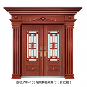 WF-155玻璃拼接双开门（真红铜）